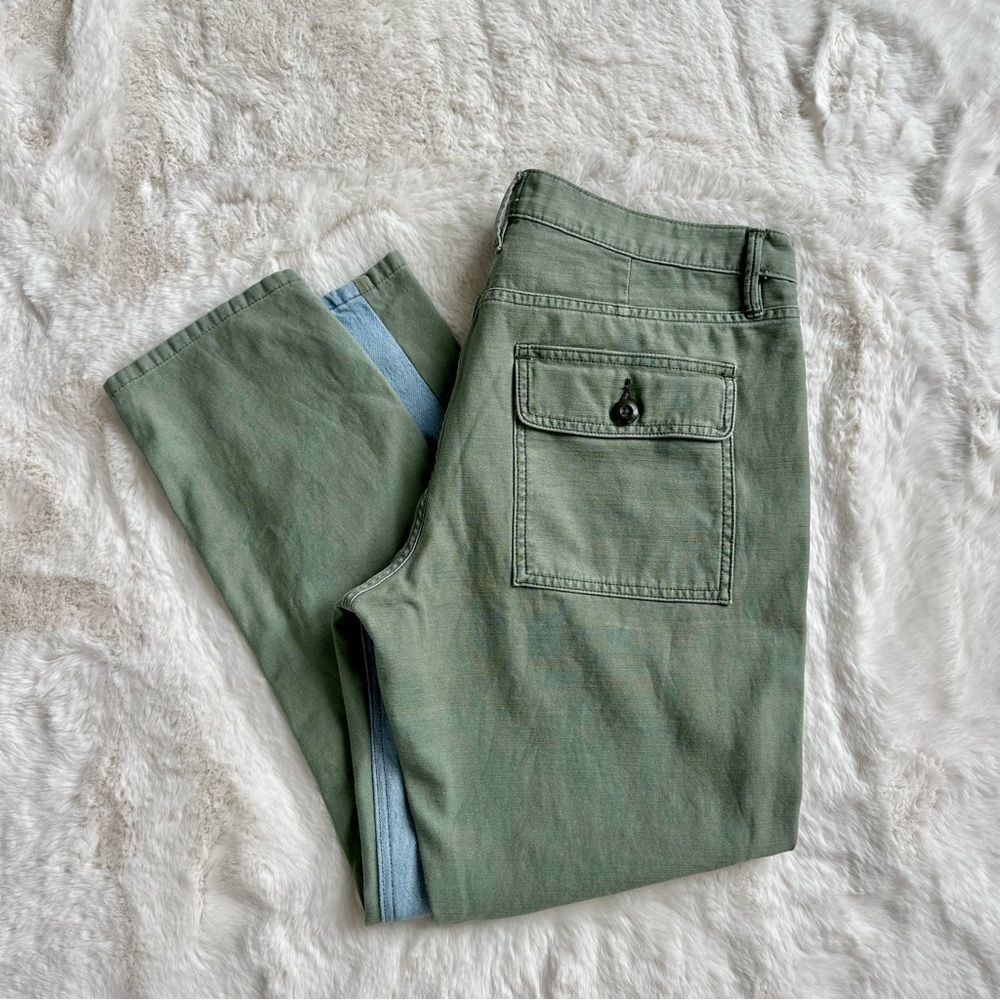 Frame Le Beau Mixed Media Green & Denim Jeans, 29